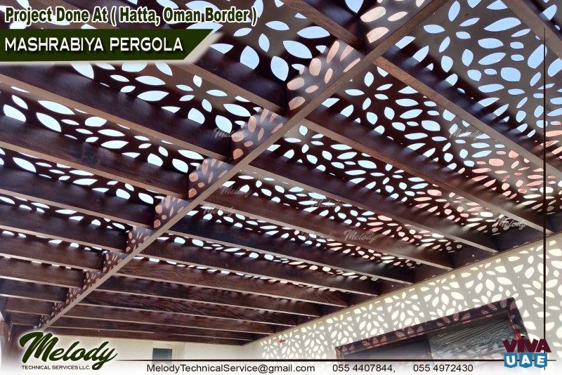Pergola in Dubai | Mashrabiya Design Pergola | Wooden Pergola UAE | Pergola Suppliers