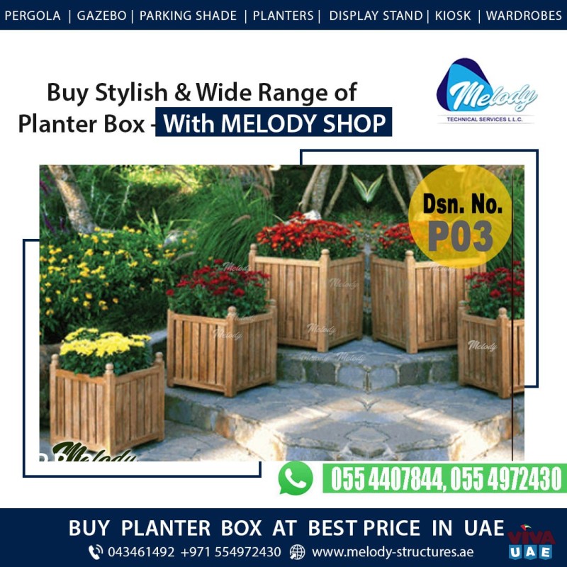 Wooden Planter Box in Dubai | Garden Planter Box Suppliers | Planter box Manufacturer