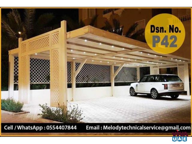 Car Parking Shade in Dubai | Wooden car parking in UAE | Steel Car Parking