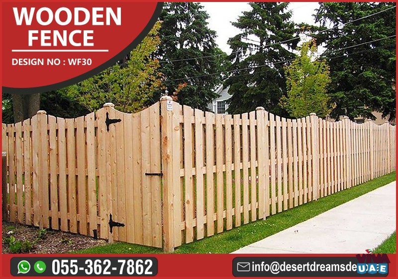 Natural Wood Finish Fence Uae | Car Privacy Fence Panels | Uae.