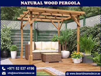 Natural Wood Pergola Uae | Pergola Uae | Pergola Abu Dhabi.