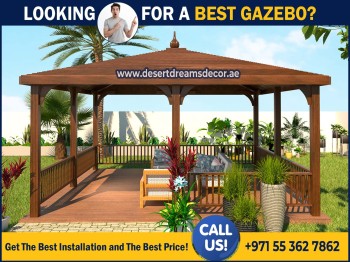 Solid Wood Gazebo Uae | Natural Wood Gazebo in Uae.