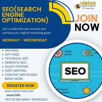 SEO Training at Vision Institute. Call 0509249945