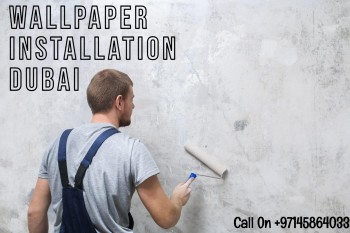 The wall paper fixing Services in Dubai By Handyman