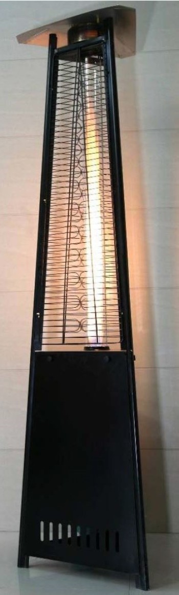 Black pyramid patio heater