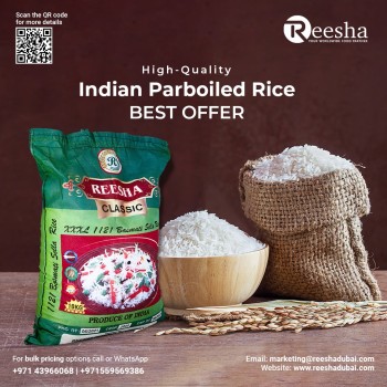 Best Offer for Wholesaler high-quality Indian parboiled rice - Reesha General Trading UAE