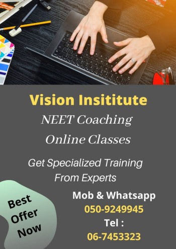 NEET TRAINING AT VISION INSTITUTE. CALL 0509249945