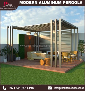 Design and Fabrication Aluminum Pergola in Dubai.