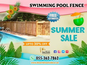 Free Standing Fences Uae | Swimming Pool Wooden Fences.