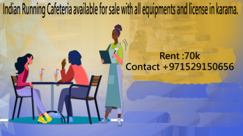 Indian Running Cafeteria available for sale with all equipments and license in karama. +971529150656