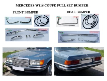 Mercedes W116 coupe bumpers EU style (1972-1980)