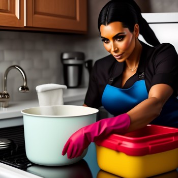 kim kardashian as a poor woman cleaning dishes in 