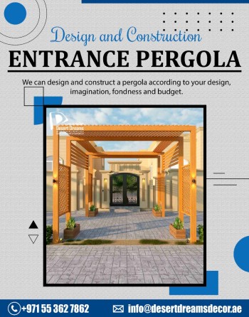 Backyard Wooden Pergola Dubai | Design and Construction Wooden Pergola in Uae.