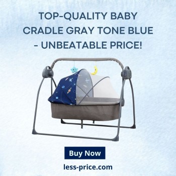 Top-Quality-Baby-Cradle-Gray-Tone Blue-Unbeatable-Price!