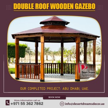 Double Roof Wooden Gazebo in UAE