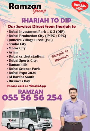 Sharjah to DIP, Motor City, IMPZ, JVC 055 56 56254