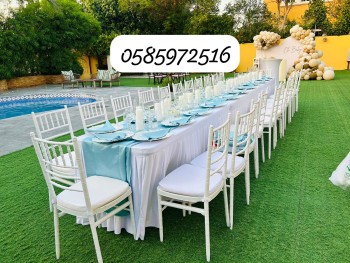 Comfortable chairs rentals, VIP chairs, decorated tables for rent in Dubai