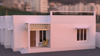 Single storeyed building in Blender