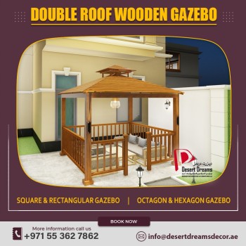 Double Roof Wooden Gazebo in UAE 02