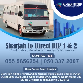 Daily Punctual & Regular Transport Sharjah to DIP Motor City IMPZ JVC 055 5656254 