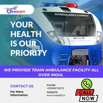 Medilift Train Ambulance Service In Ranchi Equipped To Handle A Wide Range Of Medical Emergencies