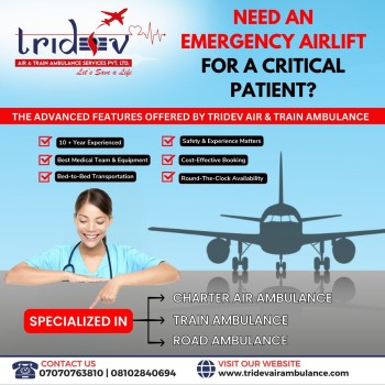 Get The Medical Advantages for Quick Arrival – Tridev Air Ambulance Service in Guwahati