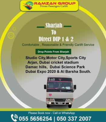 Sharjah to DIP Motor city JVC IMPZ 055 5656254  