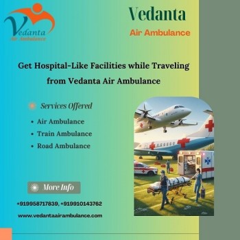 Hire Trustworthy Patient Transfer Air Ambulance Service by Vedanta Air Ambulance Service in Srinagar