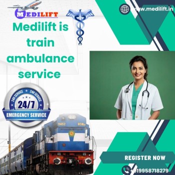 Get Top Ventilator Setup for Transfer with Medilift Train Ambulance in Lucknow