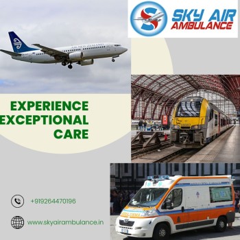 •	Without challenges, patients get carried by Sky Train Ambulance in Siliguri