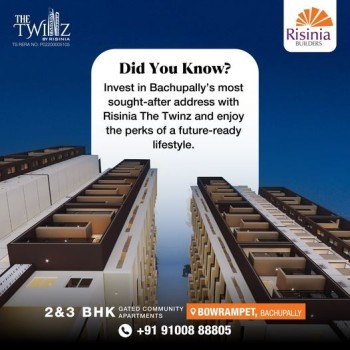 2 and 3bhk Gated Community Flats in Bachupally | The Twinz by Risinia