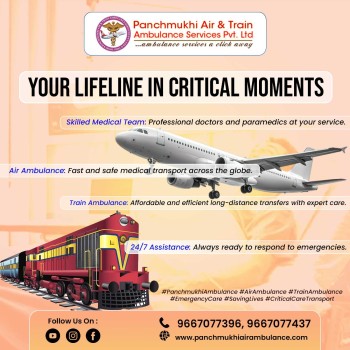 Obtain Panchmukhi Air Ambulance Services in Gorakhpur with Life-care Medical Facility