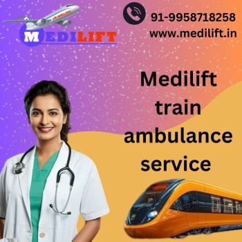 Without challenges, patients get carried by Medilift Train Ambulance in Guwahati 