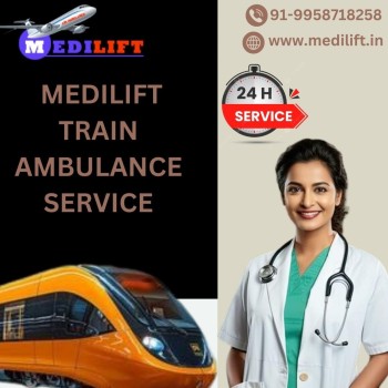 Avail Medilift Train Ambulance Service in Patna with Clinical Resources