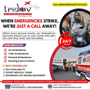 Reliable Tridev Air Ambulance Services in Kolkata for Medical Transport