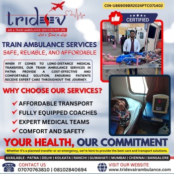 High-Class Tridev Air Ambulance Services in Patna - In Your City