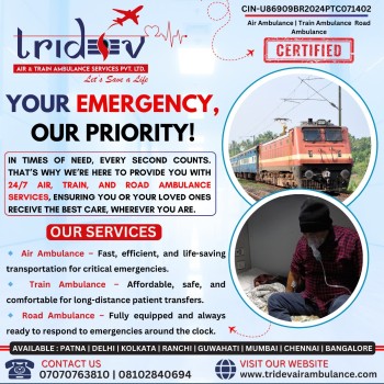 Tackle The Emergency by Tridev Air Ambulance Services in Guwahati in Need