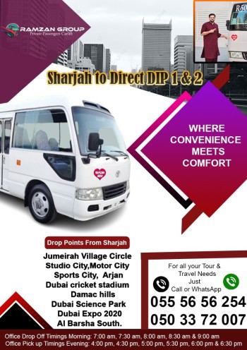 Sharjah to DIP Motor city JVC IMPZ 055 5656254 