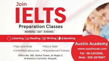 IELTS Classes in Sharjah with Best Offer Call 0502870097