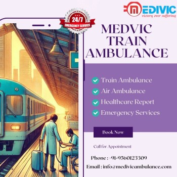 Medivic Train Ambulance service in Patna is an efficient and transferable healthcare transportation