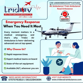 Tridev Air Ambulance Services in Patna | Fast & Reliable Medical Evacuation