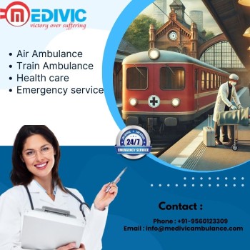 Medivic Train Ambulance Service in Siliguri provides patient transfer and safety