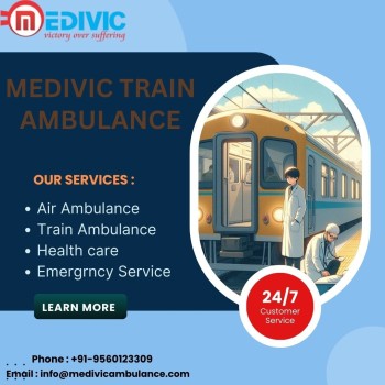 Book Medivic Train Ambulance Services in Guwahati with all assistance