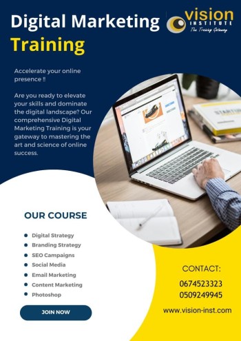 Digital Marketing Course at Vision Institute. Call 0509249945