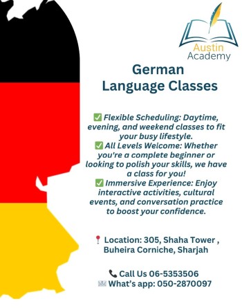 German Language Classes in Sharjah with Transportation available , call  0502870097