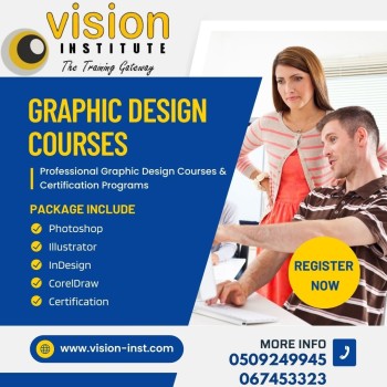 Graphic Designing Course at Vision Institute. Call 0509249945