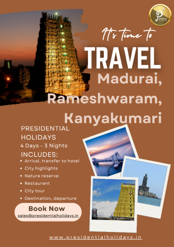 Madurai Rameshwaram Kanyakumari Tour Package – Book Now with Presidential Holidays