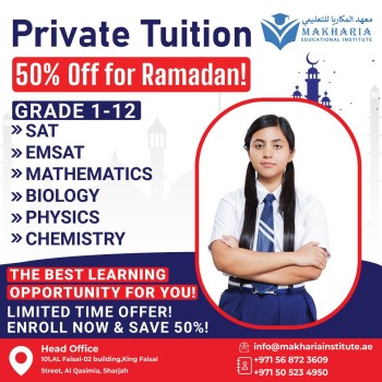 +971 56 872 3609 - Ramadan Special 50% OFF Tuition