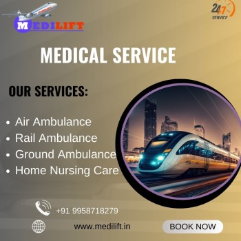 The Medilift Train ambulance service in Bangalore provides services promptly