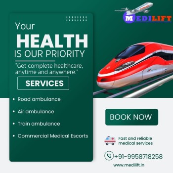 Take the Medilift Train Ambulance in Kolkata while being watched over by a physician